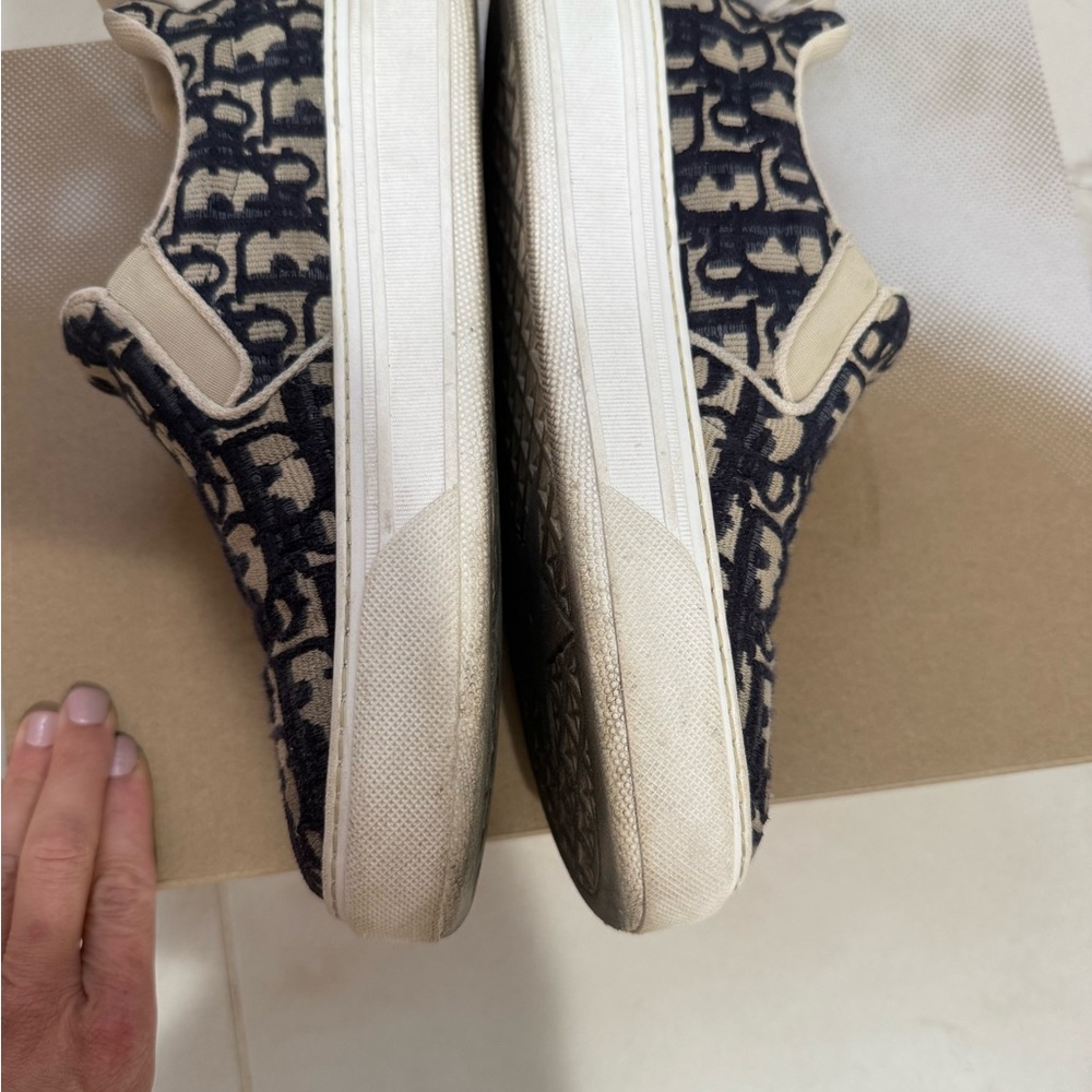 Dior Navy and Cream Slip-On Shoes - Picture 5 of 5